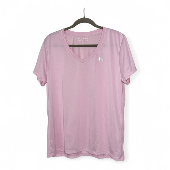 Under Armour HeatGear V-Neck Active Tee Women’s 2XL Pink Plus Size - Picture 6 of 13